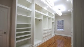 Building builtin wardrobe cabinets in walkin master closet [upl. by Smallman]