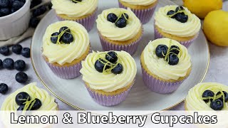 Lemon Blueberry Cupcakes Recipe [upl. by Asiilanna15]