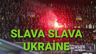 Slava Slava Ukraine🇺🇦 🇭🇷Dinamo Zagreb vs Sevilla [upl. by Dahcir]