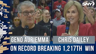 Geno Auriemmas and Chris Daileys full speeches after recordbreaking 1217th win  SNY [upl. by Serg913]