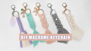 DIY Tutorial l How to make Macrame Keychains  5 Easy Beautiful Patterns [upl. by Whatley]