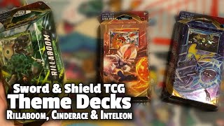 Pokémon TCG Sword amp Shield Theme Deck Unboxing Rillaboom Cinderace amp Inteleon Theme Decks [upl. by Eiromem]