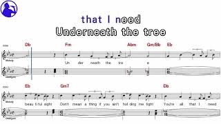 Kelly ClarksonUnderneath the tree karaoke sheet music for playerschordchorusLyricsYe karaoke [upl. by Geis543]