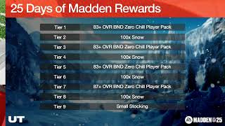 Madden 25 free 25 days of madden 25 rewards zero chill glitch [upl. by Eiramyma]