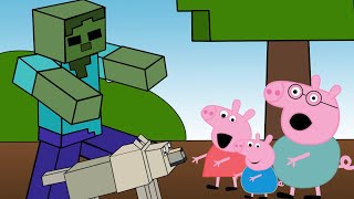 UR peppa pig animation zombie Minecraft3 [upl. by Sirod]