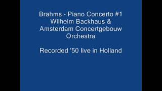 Brahms Backhaus Piano Concerto 1 Monteux Concertgebouw Orch [upl. by Bijan]