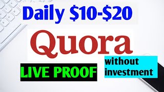 How to earn money from QuoraOnline earning by simple answering the questions at Quora [upl. by Pangaro]