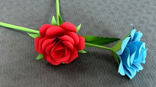 How To Make Paper Rose Easy Beautiful Paper Rose Flower Making Diy Paper Flower [upl. by Donatelli]