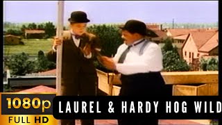 Hog Wild Laurel and Hardy Short1930 HD Colour [upl. by Lehcer]