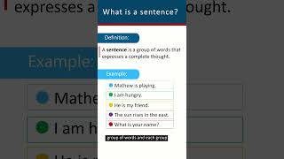 What is a sentence  English Grammar [upl. by Burrton]