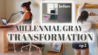 Millennial Gray Make Over of My Rental Apartment  EP 2 [upl. by Anaitsirhc18]