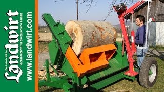 Holzspalter für dicke Stämme  landwirtcom [upl. by Bej]