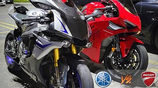 DUCATI PANIGALE V4 CALLS OUT MY YAMAHA R1M [upl. by Mattson]