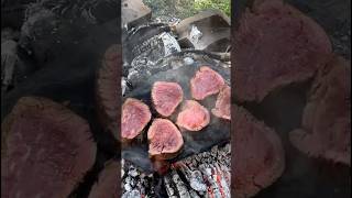 Preparing Beef Steak on Hot Plate shorts [upl. by Gnoht397]