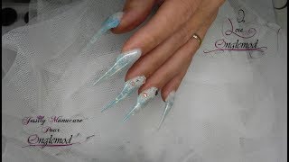 Ongle en gel quotThème noël Ongle glacier avec ONGLEMODquot [upl. by Hairahs846]