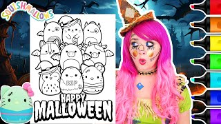 Coloring Squishmallows Happy Halloween Coloring Page  Ohuhu Art Markers [upl. by Eninaej]