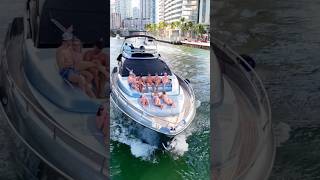 Yacht party on the Miami river party yt fun Miami summerblockparty [upl. by Arevle596]