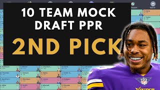 2nd PICK Going WRHeavy  10 Team PPR MOCK DRAFT [upl. by Leavitt391]