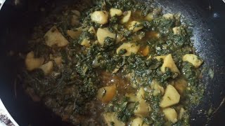 how to make palak sabji at home  boiled aloo Palak recipe [upl. by Thurber167]