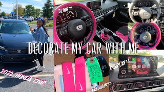 DECORATE MY NEW CAR WITH ME CAR TOUR 💕 2022 Honda Civic Sedan [upl. by Epner572]