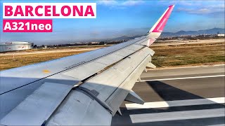 Wizzair Airbus A321neo Landing at BARCELONA Airport  4K Wing View iPhone 12 Pro [upl. by Hajar278]