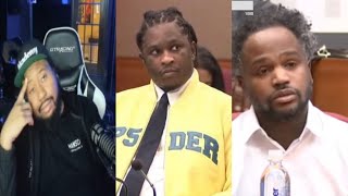 Is this snitching DJ Akademiks reacts to YSL Co Founder Third day on the stand at Young Thug Trial [upl. by Ecneralc84]