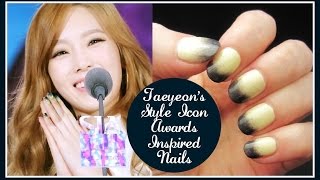 Kpop Nail Art  Taeyeons Style Icon Awards Inspired Nails [upl. by Aikkin]