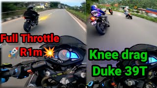 Duke 390 🔥 Knee Drag Full Throttle R1M 😱 Rs 200 Rc 390 Duke 250 Cbr 250 [upl. by Ramas]