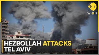 IsraelHezbollah War Hezbollah Attacks Tel Aviv Military Targets  World News  WION [upl. by Ettennej]