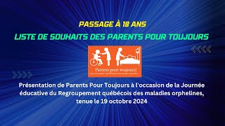 Passage à 18 ans  liste de souhaits des Parents Pour Toujours [upl. by Grondin]