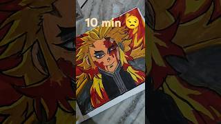 1min vs 10min vs 10hour rengoku drawing drawing shorts demonslayer rengoku anime pencildrawing [upl. by Rossie649]