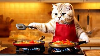 ASMR cat cooking very satisfying [upl. by Aihsened983]