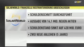 Solarworld Aktie hebt nach Schuldenschnitt ab [upl. by Johnath805]