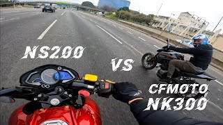 CFMoto NK300 vs NS200 Bajaj NS200 Pulsar NS200 POV 4K Gopro Hero 10 Black [upl. by Levy]