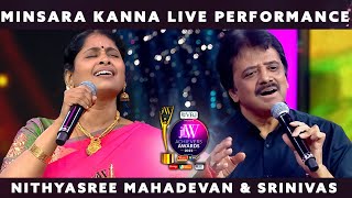 Minsara Kanna Live Performance  Nithyasree Mahadevan  Singer Srinivas  JFW Achievers Awards 2022 [upl. by Rivi]