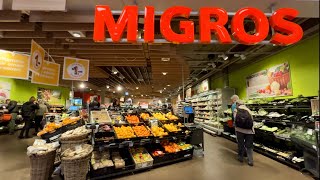 Swiss Supermarket Migros  Food prices in Switzerland  Shopping [upl. by Thorlay]