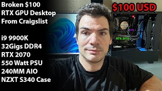 I bought a broken RTX 2070 9900K gaming desktop for 100 lets fix it YOU tell me what its worth [upl. by Cila]