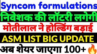 syncom formulations share latest newssyncom formulations share newssyncom share news in hindi 2024 [upl. by Silas]