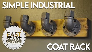 Simple Industrial Coat Rack Woodworking Project  East Seaxe Workshop [upl. by Schreiber]