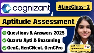 Cognizant Aptitude Questions amp Answers  Live Class2  Cognizant Aptitude Assessment 2025 [upl. by Santos]