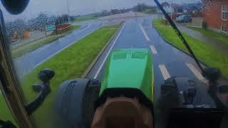 John Deere 8530 amp Harsø 25T Gyllevogn  ROAD POV [upl. by Kenlay]