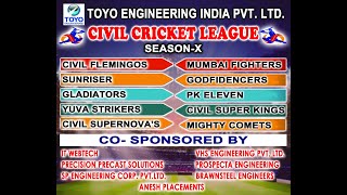 CIVIL CRICKET LEAGUE  Season X [upl. by Ricki]