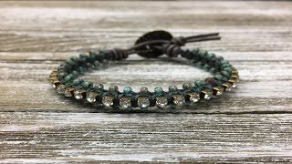 How to Make a Leather and Crystal Chain Bracelet  Urban Bling [upl. by Fulton47]