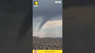 US Tornado swirls past wind farm in central Illinois  WION Shorts [upl. by Steady91]