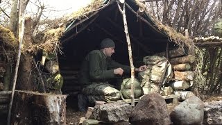 Solo debris village camp and epic new reed shelter building [upl. by Trik]