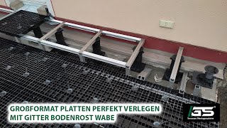 Platten verlegen mit Gitterrost Doppelboden Großformat 80 x 80 cm  Terrasse selbst verlegen [upl. by Lednahc778]