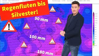 Achtung Regionale Unwetterlage durch Dauerregen mit Überschwemmungen Bis Neujahr Westwetterlage [upl. by Uno517]