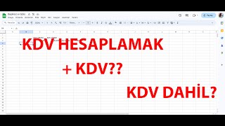 KDV HESAPLAMA [upl. by Saval]