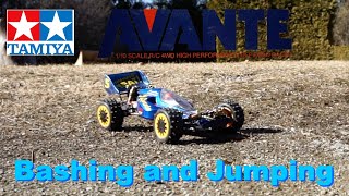 83´s Tamiya Avante  Fun Bashing and Jumping [upl. by Drarehs]