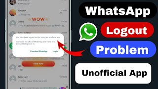 you have been logged out for using an unofficial app  you have been logged out whatsapp solution [upl. by Ramalahs143]